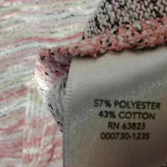 CJ Banks  Pastel Jacket 2X Full Zip Knit Rainbow Bohemian Chic Cotton Blend - Picture 4 of 7